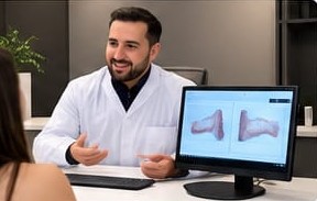 Escena de consulta odontológica de la referencia visual